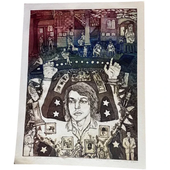 Cuban Artist Eduardo Guerra VTG Un Viaje Original Signed Numbered Art Wall Decor - Picture 1 of 14